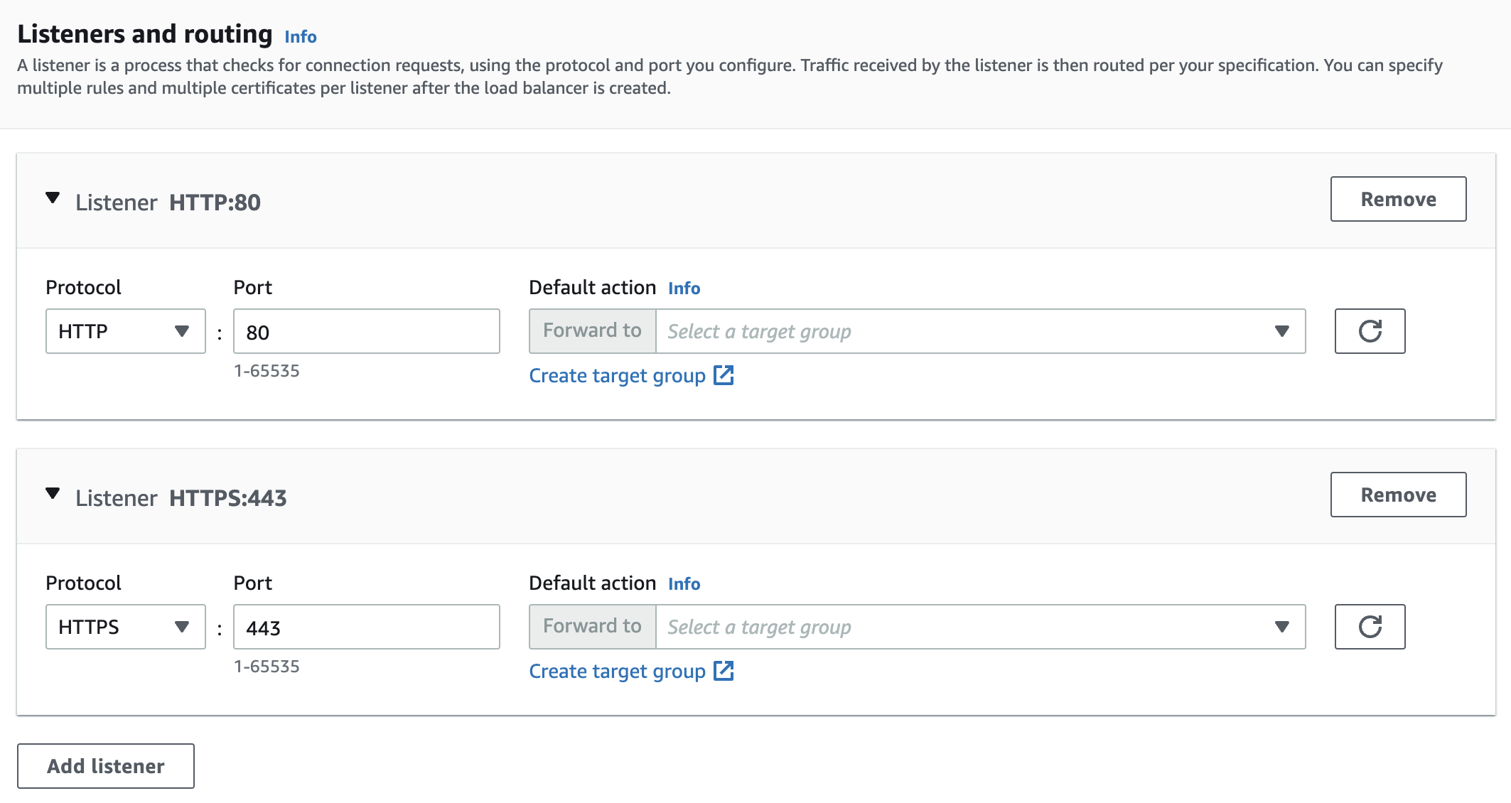 Create target group