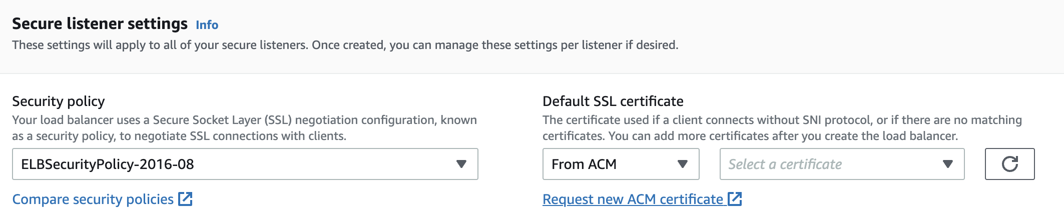 Request new ACM certificate